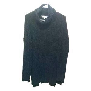 Davi&Dani Cozy Long Dark Teal Chenille Turtleneck Sweater L Dark Academia Y2K